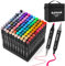 RuiHawk 100+2 Farben Alkohol Stifte Set, Meißel & Feine Verdoppelt Kunst Marker Filzstifte Set, 2 Sekunde Schnell Trocknende Alkohol Marker mit Anti-Seepage Abstandshaltern für Malerei, Design, Manga
