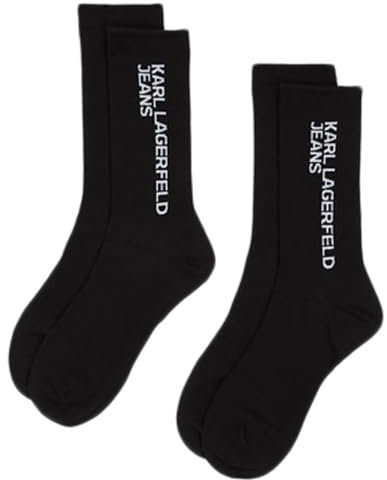 KARL LAGERFELD JEANS, Damen, Essential Logo Socken, 2Er-Pack, Schwarz, Einheitsgröße