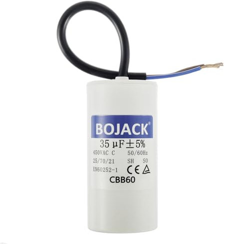 BOJACK CBB60 35uF 450V 50/60HZ Anlaufkondensator, SH Motorbetriebskondensator, AC Motorkondensator, mit Draht