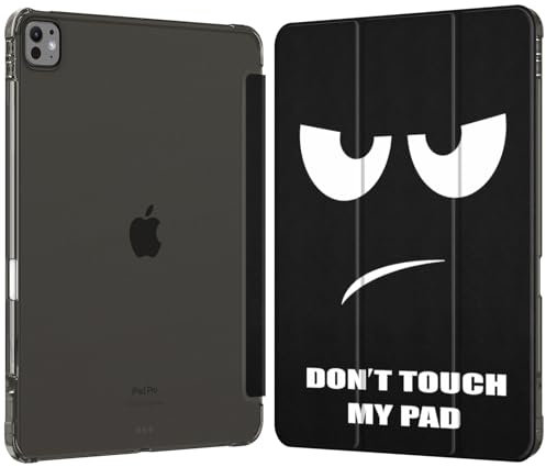 Fintie Hülle für iPad Pro 13 Zoll M4 (2024) mit Stifthalter, TPU Soft Transparenter Rückseite Abdeckung Schutzhülle Intelligent Case Cover für iPad Pro M4 2024 (13 Zoll), Don't Touch