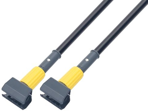 KeFanta Metal Mop Handle Commercial Heavy Duty,58 Industrial Mop Stick with Jaw Clamp,Wet Gripper Mop Head Replacement Holder for Floor Cleaning(2 Pack)