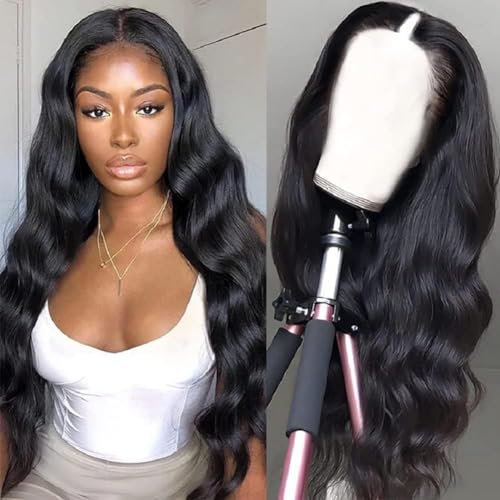 18 Zoll V Part Wig Echthaar Perücke Body Wave Wig Human Hair Upgrade U part Wig Human Hair No Lace Wear and Go Glueless Wigs Human Hair 150% Density Perücke Damen Echthaar 45cm