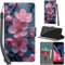 PHINIENLAND Handyhülle für iPhone SE 2022/2020 / iPhone 7/8, Blumen-Muster, Flip Case mit Magnet, Ständer, Geldbörse-Funktion, Kunstleder