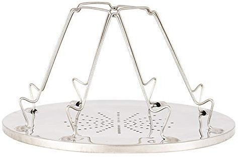 Hrlace 4 Scheiben Camping Toaster Edelstahl Faltbarer Toastablett Tragbarer Toastständer Ständer Poröses Tablett Brot Camping Zubehör Kocher für Gasherd Outdoor Picknick Reisen Wohnmobile