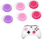 DLseego Thumbstick Agarre Tapas para PS4 PS5 Xbox Controller,6PCS Silicona Pulgar Stick Agarre Funda Puntos Tachonado Diseño Joystick Mando Pulgar Empuñadura Tapa,Rosa+Morado