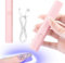 Gel Nail Mini UV Lamp, UV Lamps for Gel Nails, LED Rechargeable Nails Dryer for Gel Nail Sticker Strip, DIY Small UV Nail Lamp (Pink)