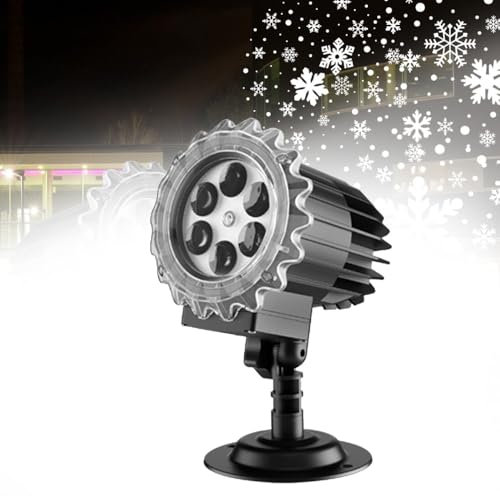 CYTBEK snowflake projector, snowflake lights indoor, Indoor Outdoor Holiday Snowflake Projector Lights, Clear Rotating Snow Falling Lamp for Halloween Xmas Party Garden Landscape Decoration