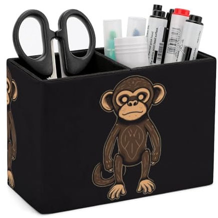 NWTRK Stifthalter Affe, wasserdicht, PU, Make-up-Pinselhalter, niedliches Büro, für Zuhause, Büro, Schreibtisch, Organizer, Zubehör