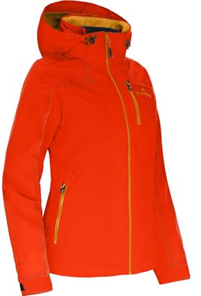 Bergson KURRIKA Doppeljacke | Damen Regenjacke, Fleece Innenjacke, 20000 mm Wassersäule, Paprika Flame [582], 46 - Damen