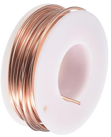 sourcing map Soft Copper Wire (18 Gauge, 65.6 FT), 99.9% Pure Bare Copper Wire 1mm Solid Craft Wire for DIY Crafting Gardening Decoration (20Meter)
