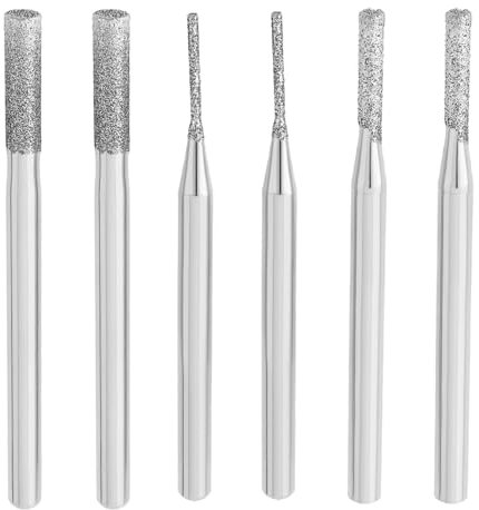 Briny River 30pcs Juego de Brocas de Diamante de Grano 120 de 1/8 de 1mm 2mm Y 3mm de Diámetro para Perforar Rocas Vidrio Marino Conchas Cerámica Y Joyas