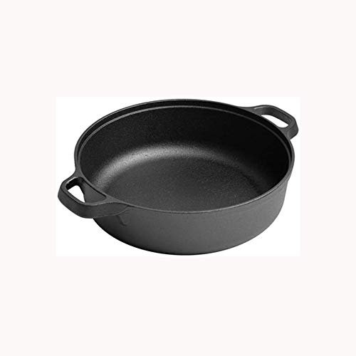 QTYQWC Cast Iron Pan Uncoated Non-Stick Barbecue Frying Pan Kitchen Mini Binaural Wok Induction Cooker Gas Cooker