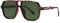JCTAIFOO Mode Übergroße quadratische Sonnenbrille für Damen Herren, Vintage Retro UV400 Schutz Brille (Hawksbill rot/Dunkelgrün)