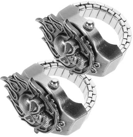WOFASHPURET 2stücke Vintage Fingeruhr Mit Elastischem Ringdesign Kreative Elektronische Ringuhr Für Damen Und Herren Als Schmuckstück Und Zeitmesser