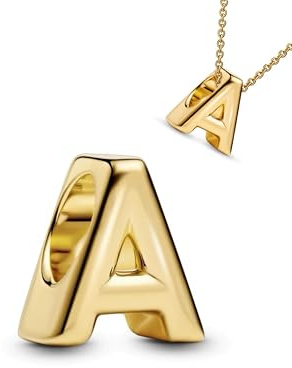 WEIMU Buchstaben Charms Gold Charms Anhänger Silber 925 für Armbänder, Stopper charm anhänger,beads charms,kompatibel mit europäischen Armbändern und Halskette für Frauen