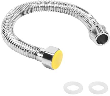 Panzerschlauch 3/4 zoll, 304 Edelstahl Wellrohr Flexschlauch 3/4, Flexschlauch Panzerschlauch Universelles Anschlussrohr für Wasseranschluss Heizung Enthärtungsanlage 40cm