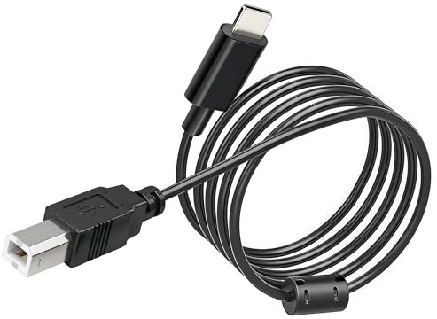 HEUUN 2 m Druckerkabel USB-C auf USB-B für Drucker und MIDI-Geräte | Kompatibel mit MacBook Pro/Air, Laptop, iPad, iPhone 15/16/17, Samsung, HP, Canon, Yamaha, MIDI-Keyboard und DJ-Controller