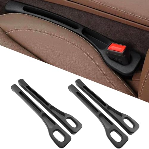 Autositz Lückenfüller, 4 Stück Autositz Gap Organizer Storage, Aufbewahrungsbox für Autositze, Universale Sitzlücken Stopper Organizer Verhinderung des Herunterfallens für Auto SUV LKW(Schwarz)