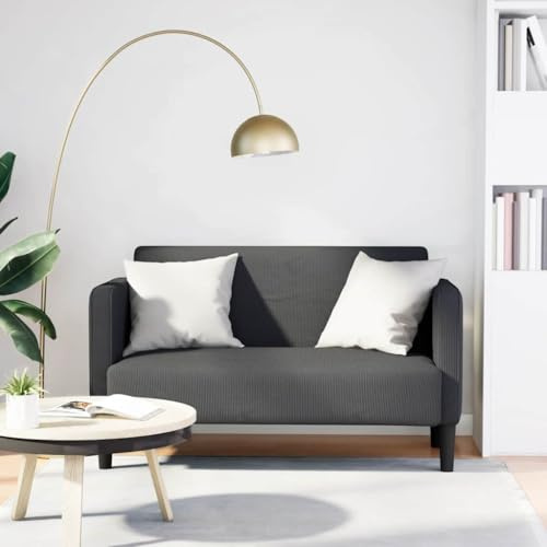 WDGJJFECNMUEHI Zweisitzer Sofa Dunkelgrau 109 cm Cordstoff Gäste Wohnzimmer Couch Relax Sessel Leseecke mit Federkern und Sperrholzrahmen für modernes Wohnen
