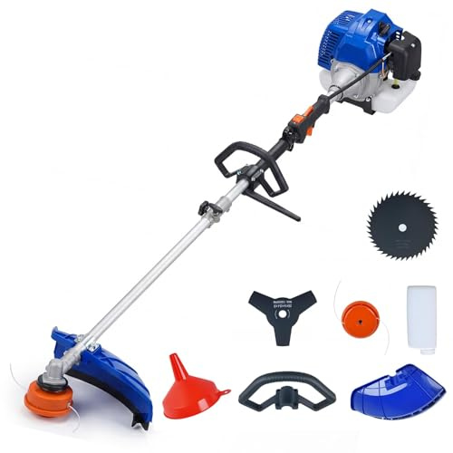52cc Benzin Freischneider 3-in-1 Set, Motorsense Mit Rasentrimmer & Rasenkantenschneider, Leistungsstarker 2-Takt Motor, Ergonomischer Griff & Schultergurt, Gartenwerkzeug Für Rasenpflege, Unkraut