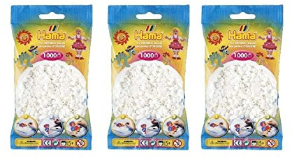 Hama 207-01 White Midi Beads 3000 pcs (3x1000pcs)