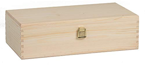 Stefanelli Cassetta Classica in legno di pino per contenere 2 bott misura int. cm 34x17x9 (art 312) ferma bottiglie incluso
