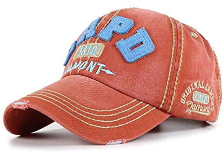 CHENNUO Vintage Distressed Basecap Snapback Trucker Caps Outdoor Sport Baseball Kappe Mütze (Orange)