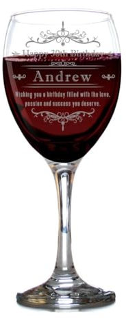 Birsppy Personalised Wine Glass Engraved Novelty Red White Long Stem Vintage Retro Gift Box 250 ml