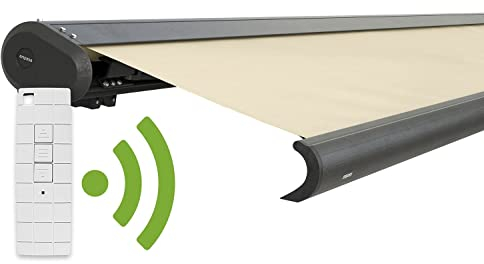 empasa elektrische Vollkassettenmarkise 'Profi' Kassettenmarkise Gelenkarmmarkise Markise Sonnenmarkise Sonnenschutz komplett vormontiert, viele Farben und Größen wählbar