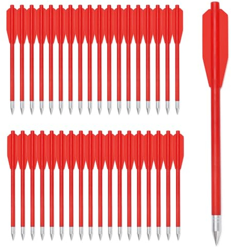 60PCS 6.3 Inch 50-80LB Mini Archery Crossbow Bolts Set with Sharp Metal Tip, Reusable Durable Arrow Dart for Shooting Target Practice, Small Hunting Game, Outdoor Fishing