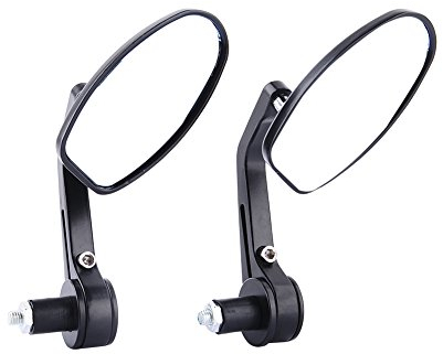 Motorrad Rückspiegel Spiegel Universal Lenkerendenspiegel Motorrad Spiegel Set 360°drehbarer Lenkerspiegel Motorradspiegel Reflektoren Seitenspiegel für Motorrad Elektrische Fahrradrolle Schwarz