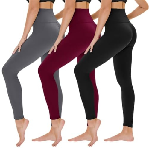 TNNZEET 3er Pack Leggings Damen High Waist Schwarz Sport Leggins | Blickdicht Sporthose, Elastische Yogahose, Weiche Hose für Gym Yoga Outdoor Fashion