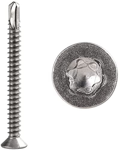 FASTON® Bohrschrauben TORX 4,8x32 mm mit Senkkopf, Form O Edelstahl A2 V2A (100 Stück) DIN 7504 TX Selbstschneidend Schrauben Schnellbauschrauben Selbstschneidende für Weichmetalle (z.B. Aluminium)