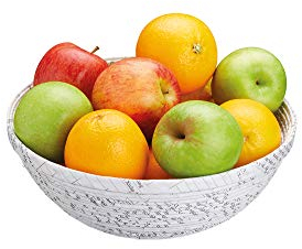 KitchenCraft Natural Elements Obstschale aus recyceltem Papier, robust, biologisch abbaubar und wiederverwendbar, 25 cm