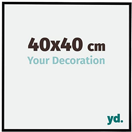 Your Decoration - Cadre photo 40x40 cm - Noir Mat - Cadre Photo en Plastique Avec Verre acrylique - Anti-Reflet - Cadre 40x40 - Evry