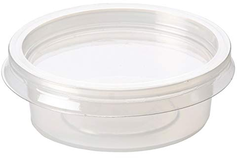Sabco - 100pcs 2oz Clear Round Plastic Takeaway Sauce Pots With Lids - Deli Pots For Dip Ketchup Chutney - Containers For Slime Wax Melts