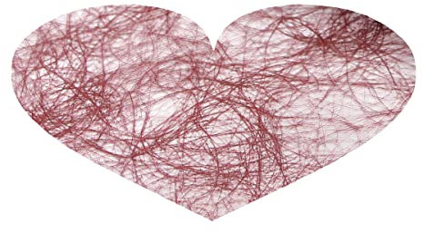 Platzset Sizoflor Herz 12 Stück Herzform Hochzeit Tischdeko Weihnachten Dekoration (Herz - 50x33cm, Bordeaux)