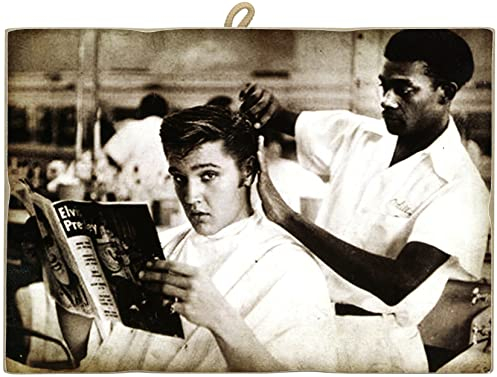 KUSTOM ART Bild im Vintage-Stil Elvis Presley aus der Friseur-Kollektion, Druck auf Holz, für Restaurant, Pizzeria, Bar, Hotel