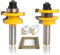 Sinoprotools 2PCS Rail and Stile Router Bits, 1/2 Inch Shank Tongue Groove Router Bit Set, 7/16-Inch Cutting Depth, Round Over Milling Cutter Tools, for Cabinet Door Woodworking