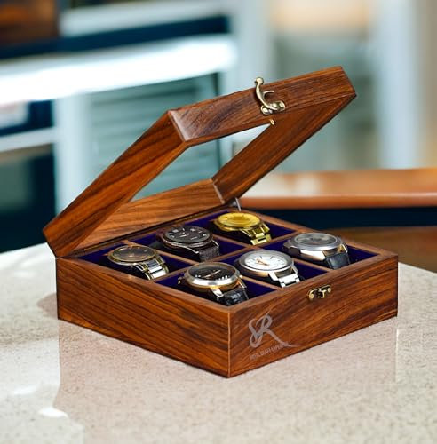 Royal Craft Expertise Wooden Watch Boxes, Watch Box for Men, Watch Box with Hinged Lid, Watch Storage Box, Organizer Box, Display Case, Christmas, Valentine's Day, Father's Day Gift