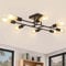 CBJKTX Deckenlampe Schwarz Deckenleuchte Wohnzimmer - Vintage E27 Lampe 8 Flammig Retro Kronleuchter Modern Metall Pendelleuchte für Schlafzimmer Küche Esszimmer Flur