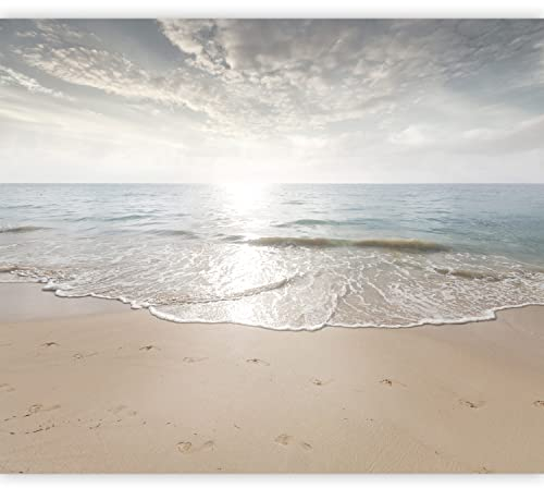 murando Fototapete selbstklebend Strand Meer 343x256cm Foto Tapete Tapetenfolie Möbelfolie Wandverkleidung Wandtapete Motivtapeten Bildtapete Wohnzimmer 3d Effekt Modern Landschaft Natur Wellen