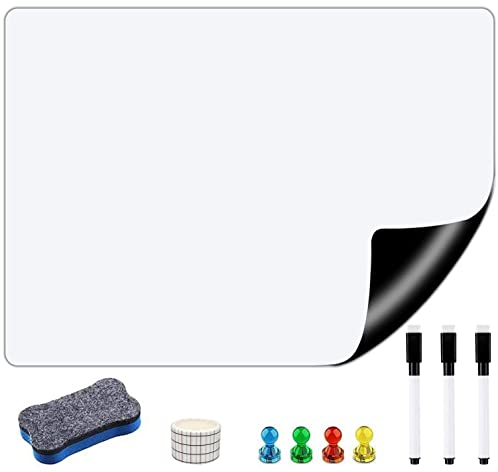 Magnetisches Whiteboard Folie, 60 X 90 CM Selbstklebende Weißwandtafel Folie Wiederbeschreibbar Magnetisches Whiteboard Sticker DIY Whiteboardfolie Kreidetafel Wandaufkleber für Büro Schule Küche