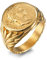 MeiLiSis Schmuckringe Für Unisex – Europäischer Und Amerikanischer Stil Römisches Reich Julius Caesar Ring, Vintage Münze Caesar Head Trend Schmuck Accessoires,Golden,7