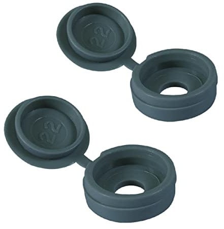 80 x Dark Grey Fold Over Plastic Hinged Screw Caps / 17mm Large Cups & Covers