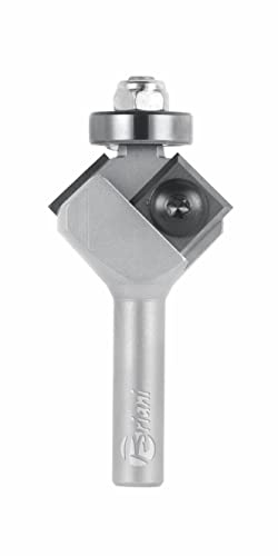 Fasefräser mit Kugellager und Wendemesser aus Hartmetall, Rechtslauf, Schneide 2, Winkel 30°, Arbeitslänge 10 mm, Gesamtlänge 60 mm, Schaft 8 x 30 mm, Ø 29 mm