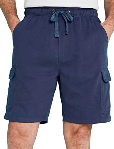 Pegasus Men's Pull On Cotton Cargo Short Navy 34