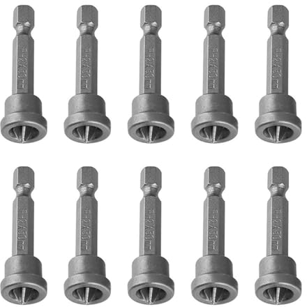 Artillery Trockenbau Bit,10 Teiliges 50mm Ph2 Sechskantschaft Magnetschraubendreher Bit Set Für Ortung Von Trockenbau Gipskartonplatten