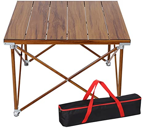 AVLUZ Outdoor-Campingtisch, Aluminium-Klapptische mit breiter Platte und Teleskopbeinen, Leichter Camping-Küchentisch for Picknick-Strand-Grillen im Freien (Color : B, Size : 70 * 65 * 50/70cm)