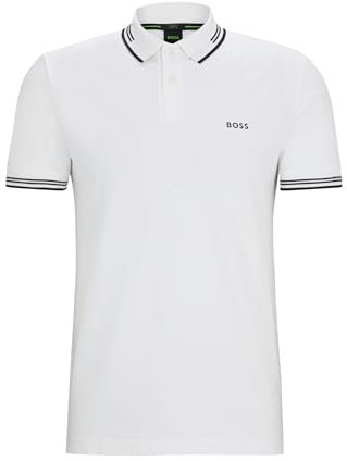 BOSS Mens Polo Shirt Polo Shirt Short Sleeve Top White XL